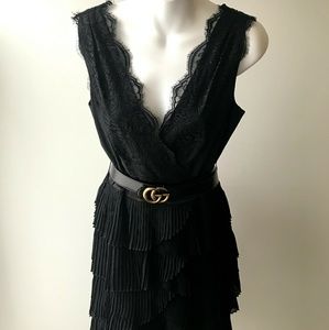 Ann Taylor Belted Pleat Dress